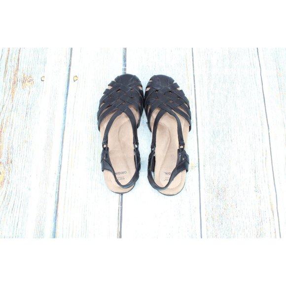 Earth Origins Belle Brielle Black Leather Slingback Comfort Sandals Size 7.5 M - Picture 6 of 9